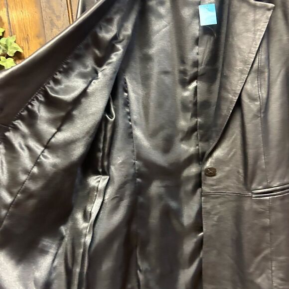 Denim&Com ladies xl black leather jacket - Picture 2 of 4